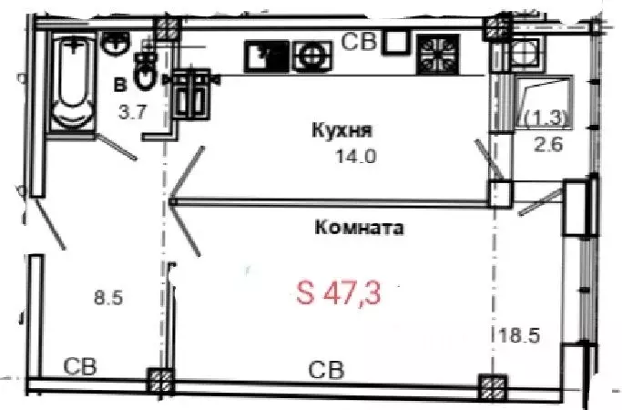 1-к кв. Ставропольский край, Пятигорск ул. Пестова (47.3 м) - Фото 0