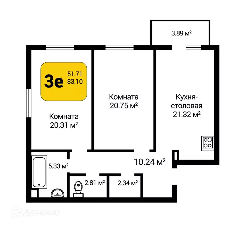 Продаётся 3-к квартира, 83.95 м - Фото 0