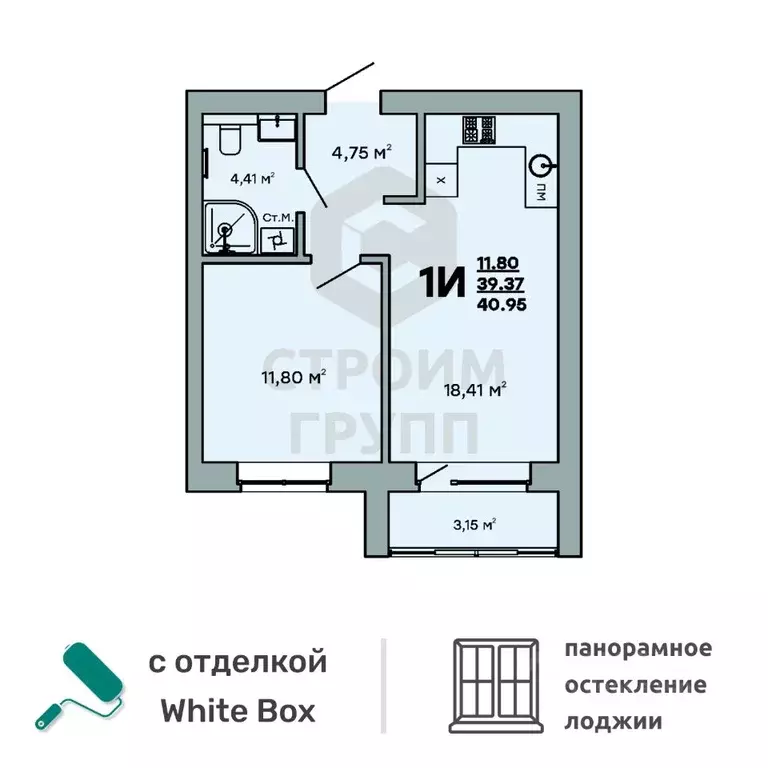 1-к кв. Владимирская область, Ковров ул. Строителей, 43/1 (40.95 м) - Фото 0