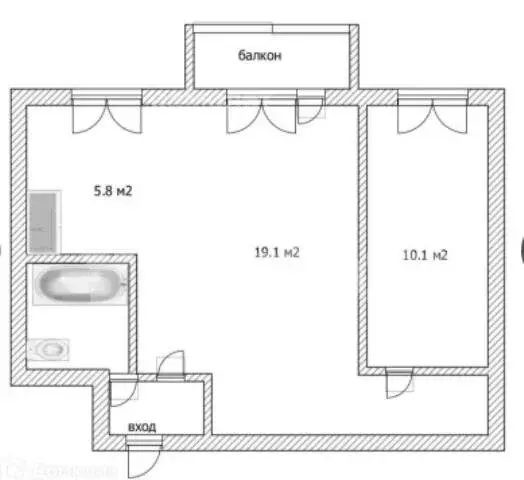 2-комнатная квартира: Красноярск, улица Ладо Кецховели, 97 (44 м) - Фото 0