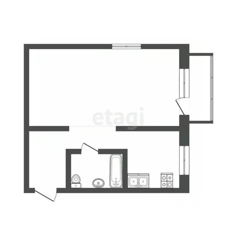 1-к кв. Тюменская область, Тюмень Киевская ул., 58 (30.0 м) - Фото 1