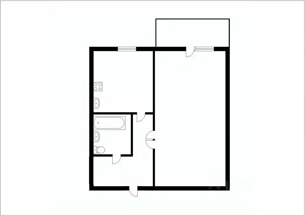 1-к кв. Кемеровская область, Калтан Комсомольская ул., 39 (32.8 м) - Фото 2
