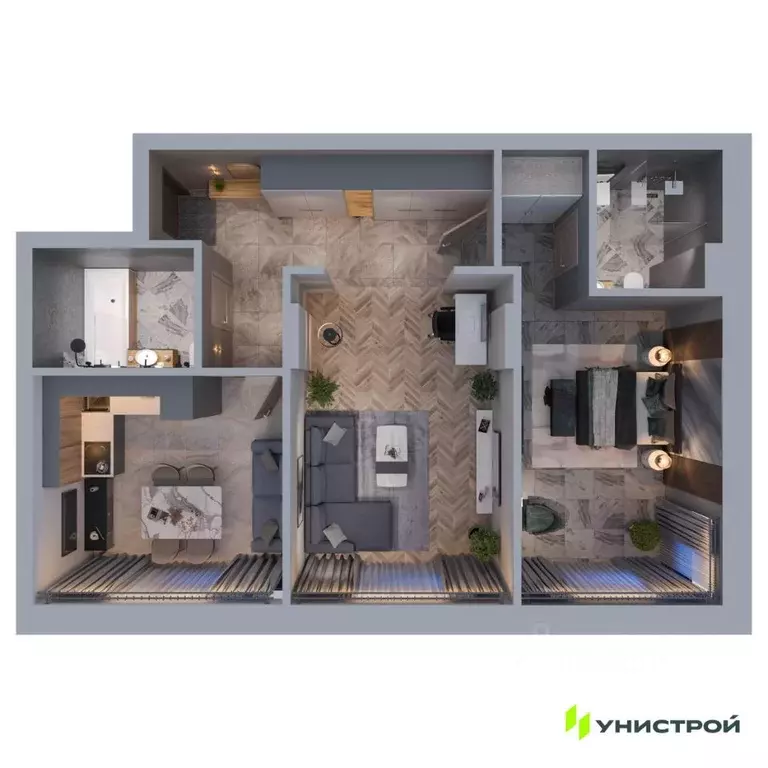 2-к кв. Татарстан, Казань проезд Юнуса Ахметзянова, 5 (65.62 м) - Фото 1