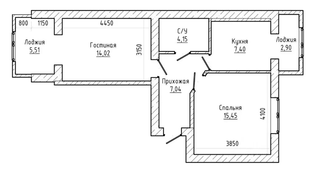 2-к кв. Кабардино-Балкария, Нальчик ул. Мусова (57.0 м) - Фото 2