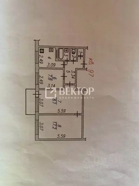 3-к кв. Ивановская область, Кохма пер. Ивановский, 2 (58.4 м) - Фото 2