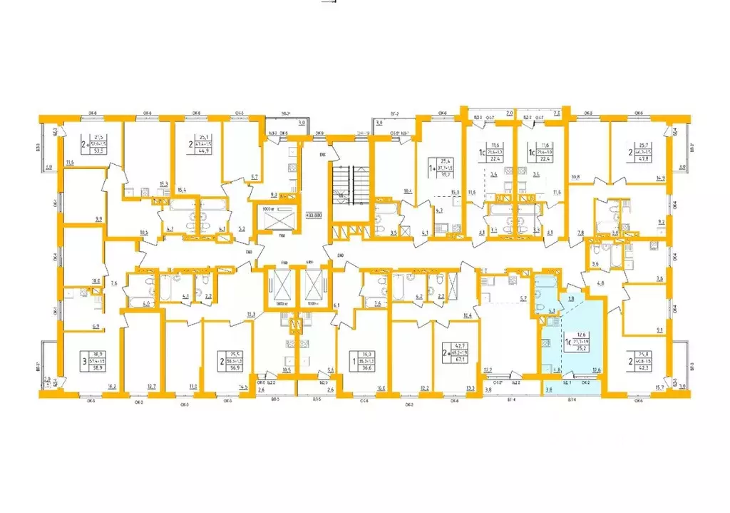 Студия Башкортостан, Уфа Инорс-4Б мкр, Акварель жилой комплекс (24.8 ... - Фото 2