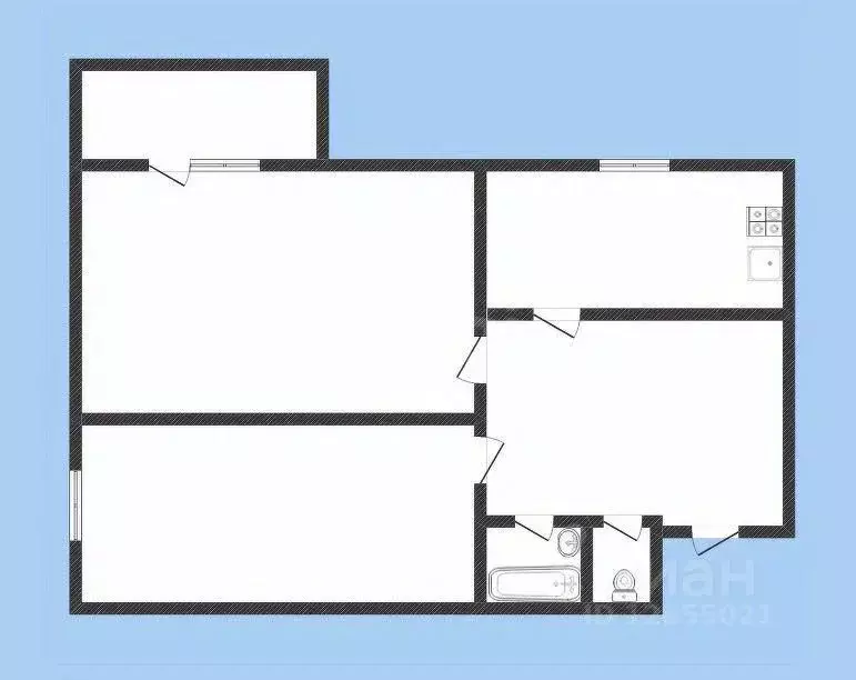 2-к кв. Костромская область, Нерехта ул. Восход, 8 (50.3 м) - Фото 1