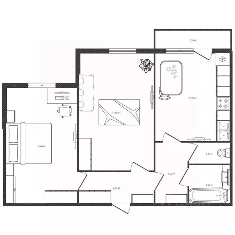 2-к кв. Брянская область, Брянск ул. Романа Брянского, 23 (59.5 м) - Фото 1