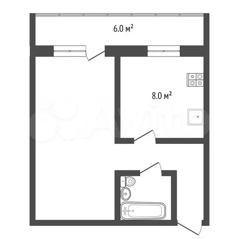 1-к. квартира, 34,5 м, 8/10 эт. - Фото 0