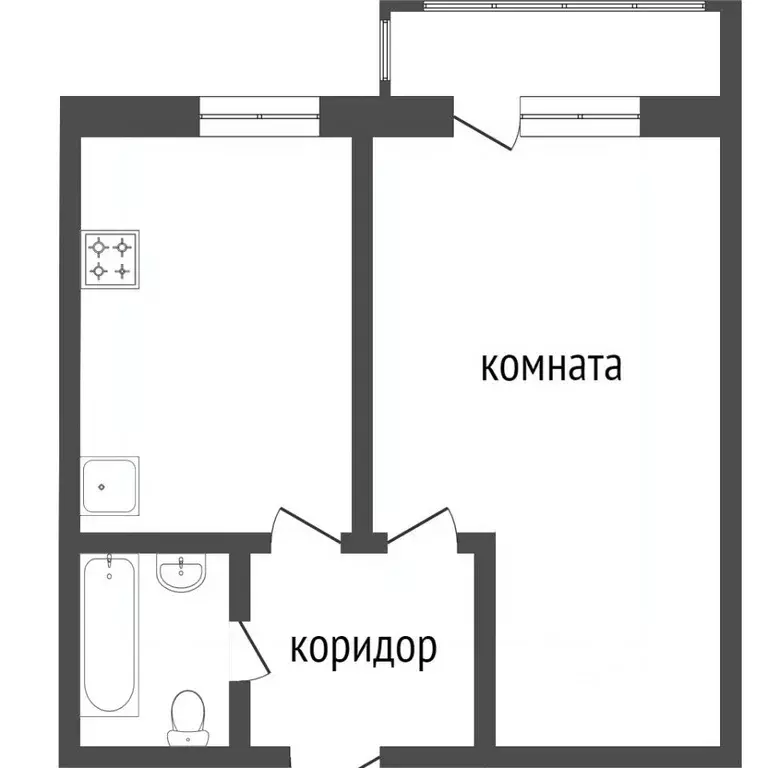 1-к кв. Бурятия, Улан-Удэ 47-й кв-л, ул. Конечная, 1А (33.8 м) - Фото 1
