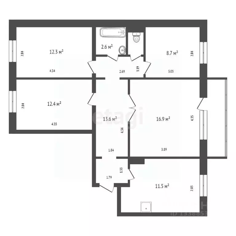 4-к кв. Красноярский край, Красноярск Взлетка мкр, ул. Батурина, 15 ... - Фото 1