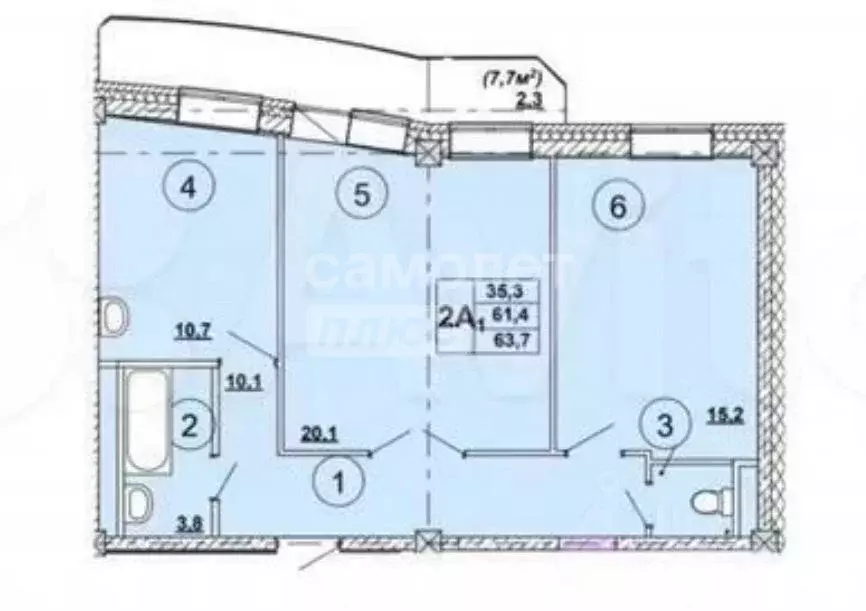 2-к кв. Хакасия, Абакан ул. Кирова, 185к3 (64.2 м) - Фото 0