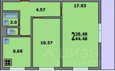 2-к кв. Москва ул. Героев Панфиловцев, 22К1 (44.1 м) - Фото 1