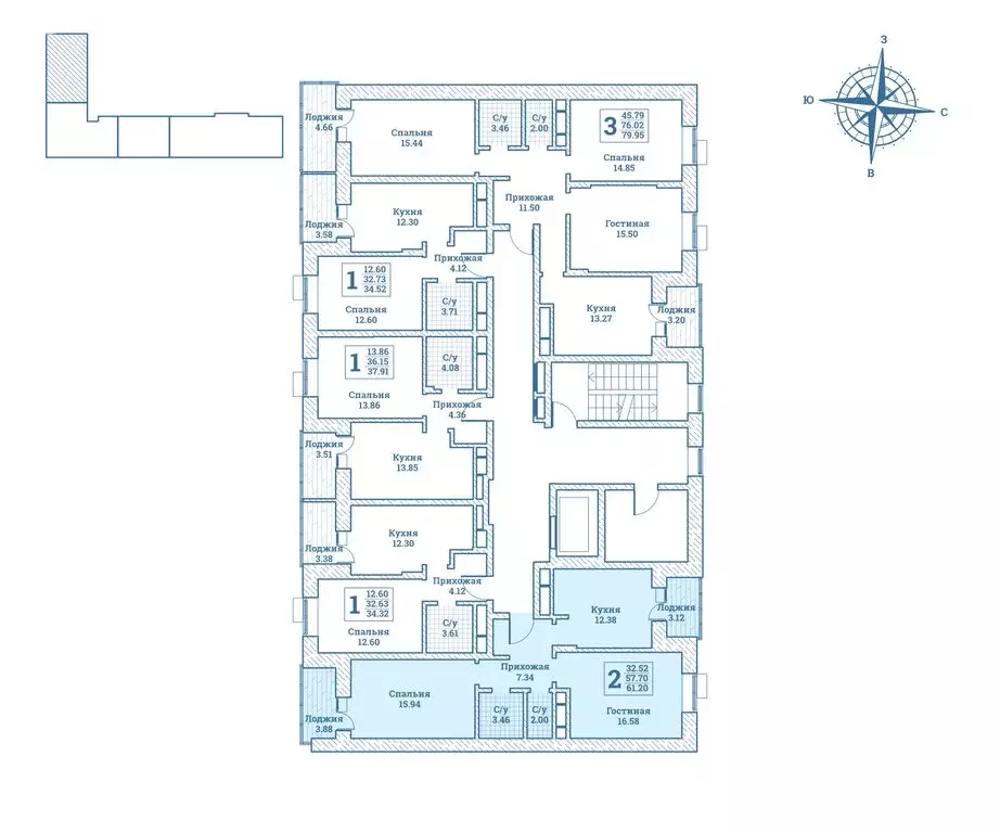 2-комнатная квартира: посёлок городского типа Монино, жилой комплекс ... - Фото 2