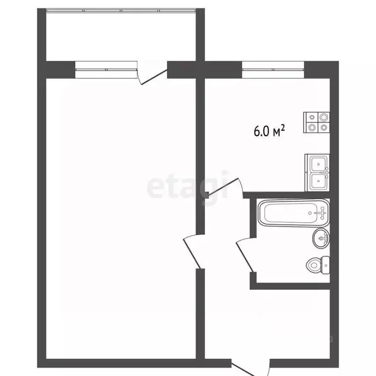 1-к кв. Ярославская область, Рыбинск Полиграфская ул., 2 (30.3 м) - Фото 2