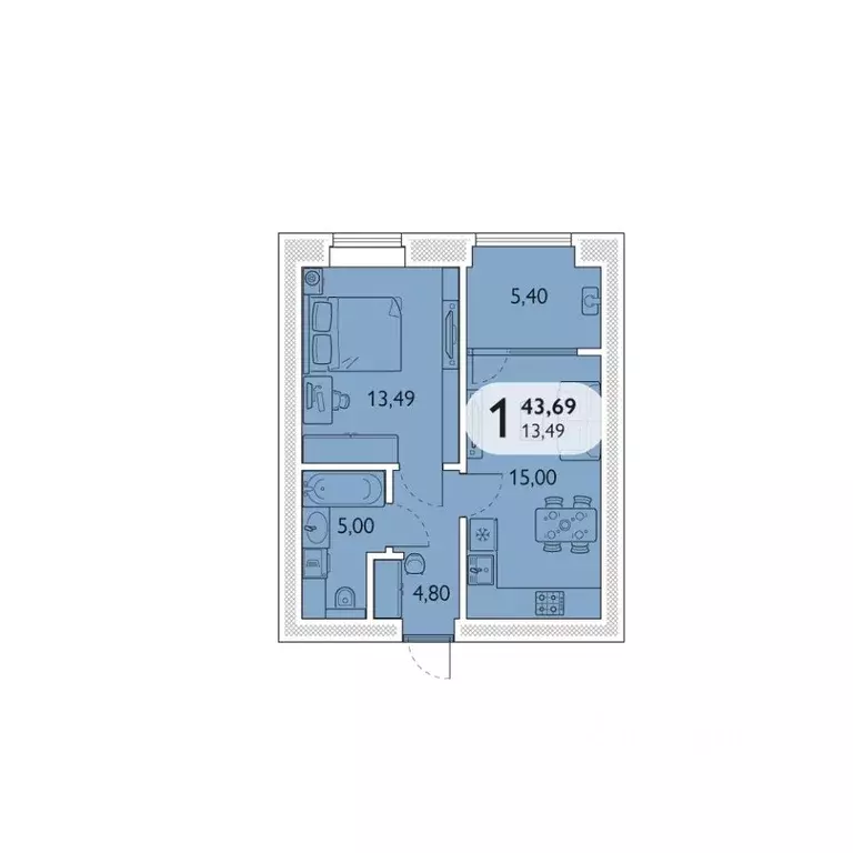 1-к кв. Брянская область, Брянский район, пос. Мичуринский, ... - Фото 1