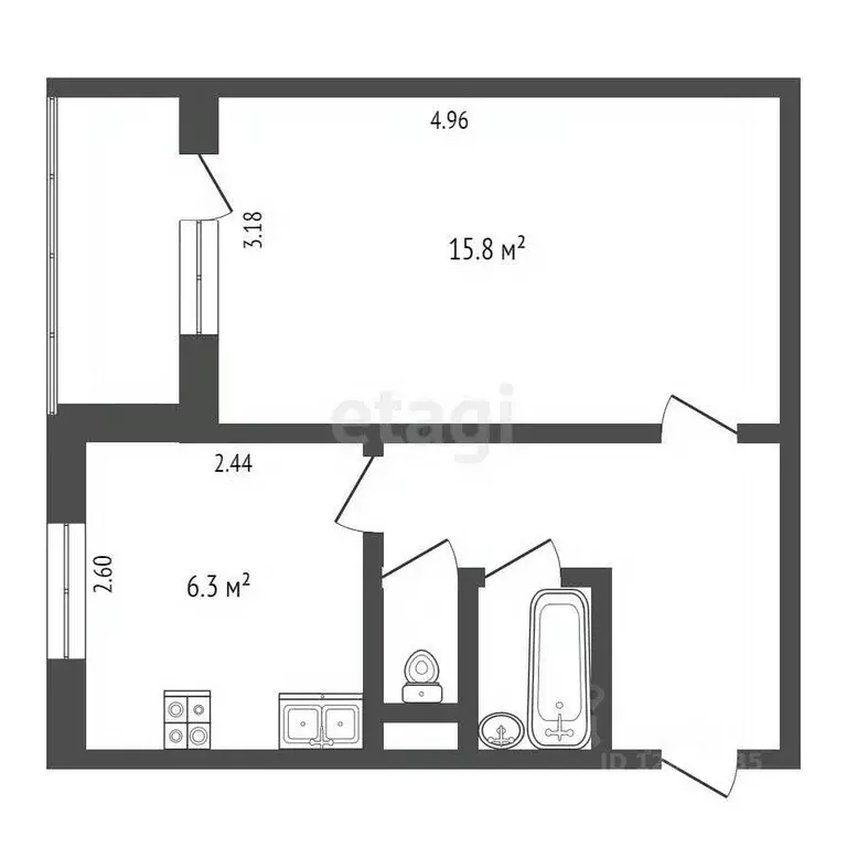 1-к кв. Москва ул. Героев Панфиловцев, 15К3 (30.6 м) - Фото 1