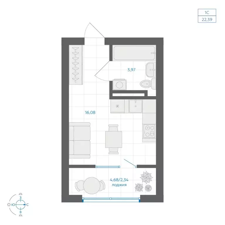 Квартира-студия: Челябинский городской округ, посёлок Пригородный, ... - Фото 2