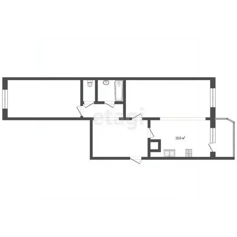 2-к кв. Хабаровский край, Хабаровск ул. Панькова, 29Б (69.2 м) - Фото 2