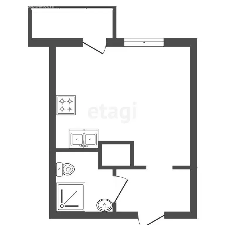 Квартира-студия: Санкт-Петербург, проспект Маршала Блюхера, 7к2 (26.9 ... - Фото 1