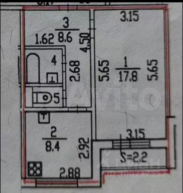 1-к. квартира, 39 м, 1/6 эт. - Фото 0