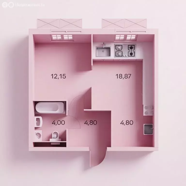 1-комнатная квартира: Москва, Полярная улица, 39Ак1 (41 м) - Фото 1