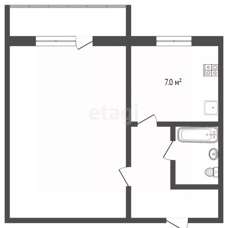 1-к кв. Самарская область, Самара пос. Мехзавод, 5-й кв-л, 5 (30.0 м) - Фото 1