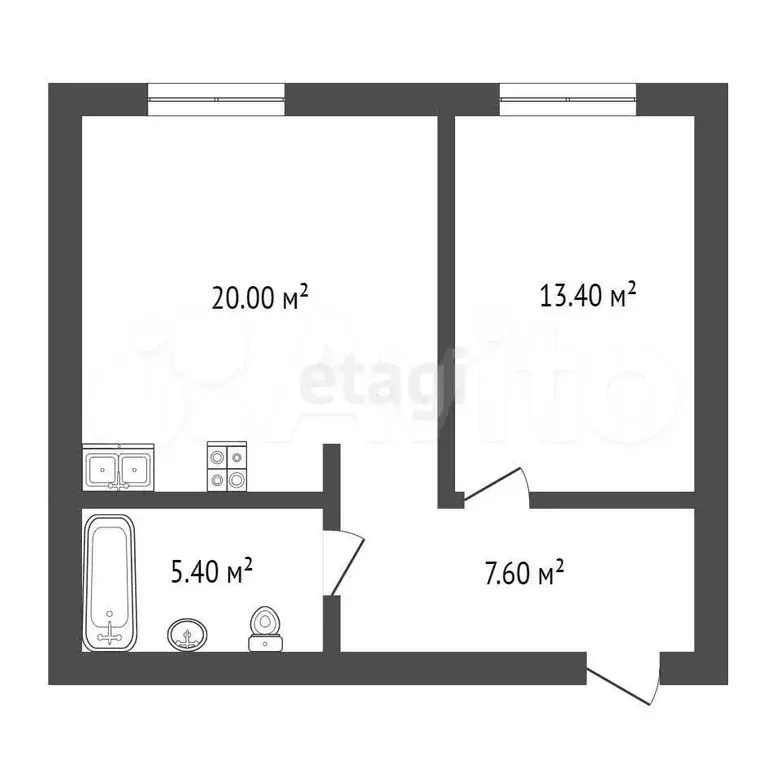 1-к. квартира, 47 м, 3/4 эт. - Фото 0