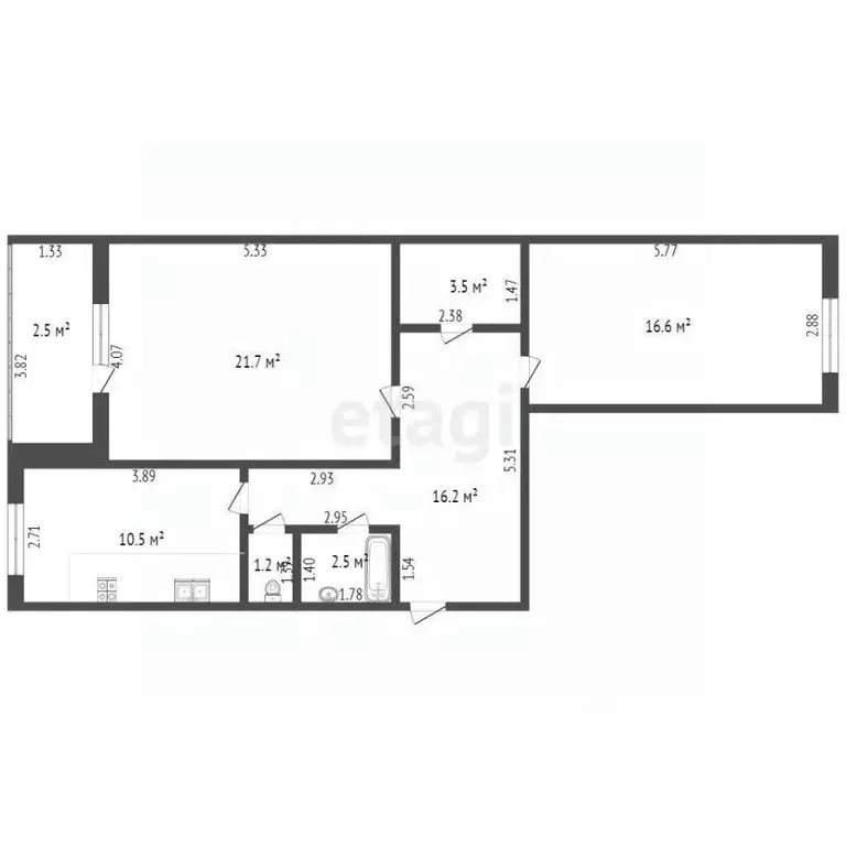 2-к кв. Забайкальский край, Чита Октябрьский мкр, 9 (72.2 м) - Фото 1