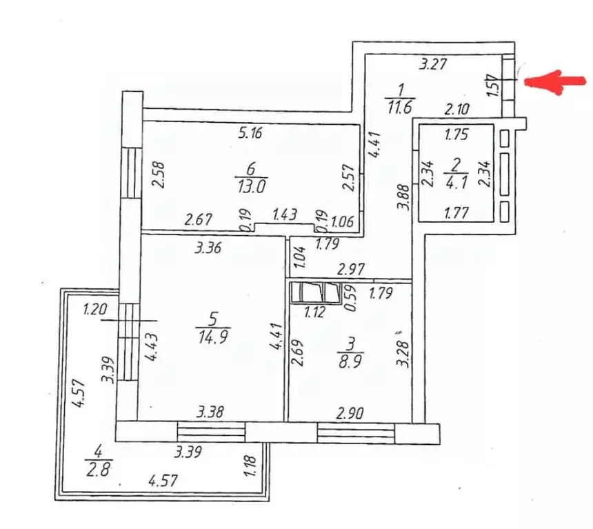 2-к кв. Татарстан, Казань ул. Комиссара Габишева, 18А (55.3 м) - Фото 1