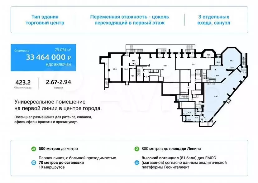 Универсальное помещение на первой линии в центре с - Фото 0