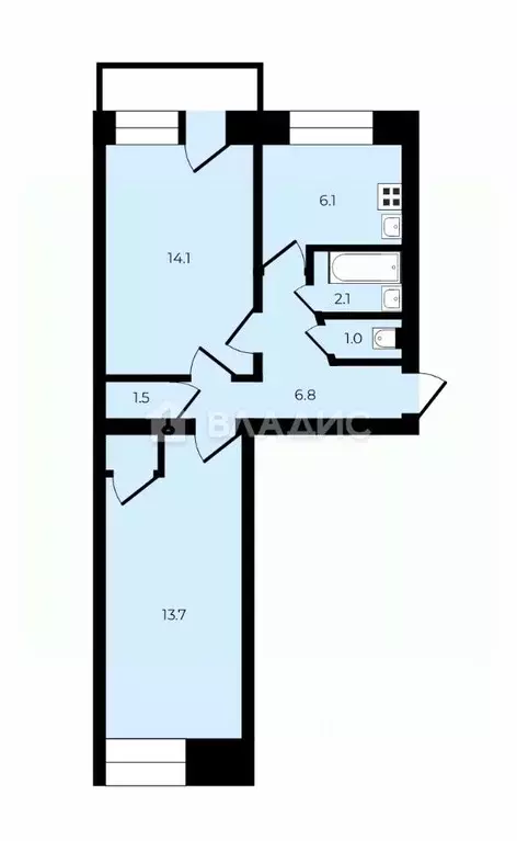 2-к кв. Владимирская область, Ковров Пионерская ул., 12 (45.6 м) - Фото 2