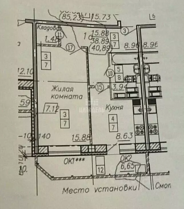 1-к кв. Воронежская область, Воронеж Московский просп., 122 (39.0 м) - Фото 2