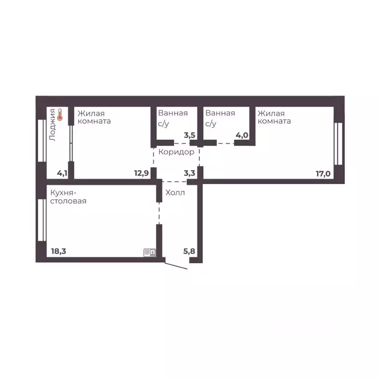 2-к кв. Челябинская область, Челябинск просп. Ленина, 1 (64.8 м) - Фото 1