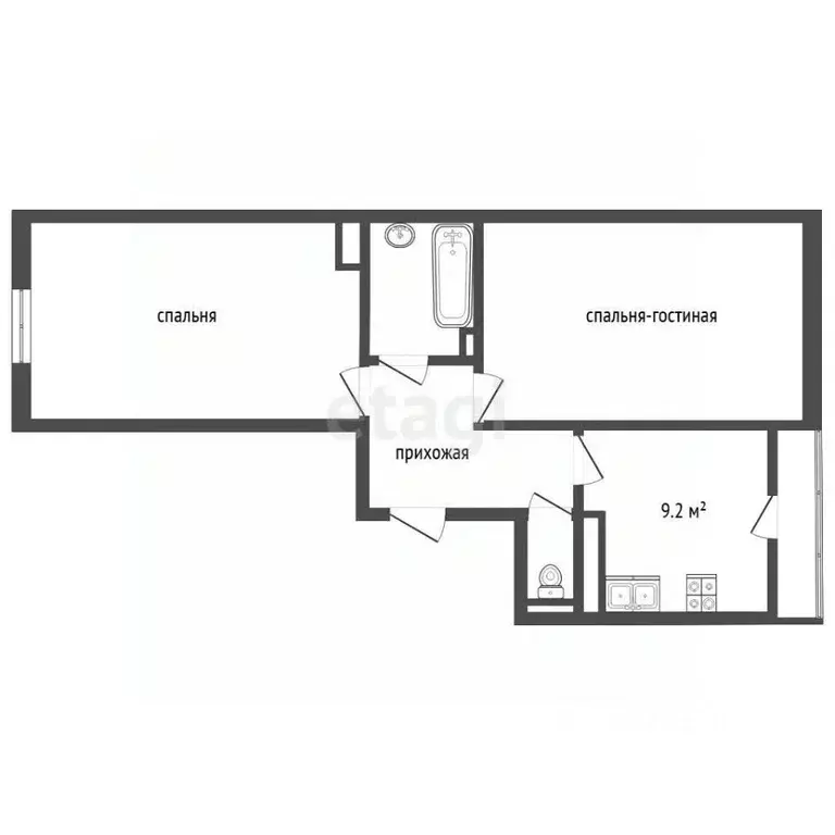 2-к кв. Москва ул. Вертолетчиков, 4к4 (56.8 м) - Фото 2