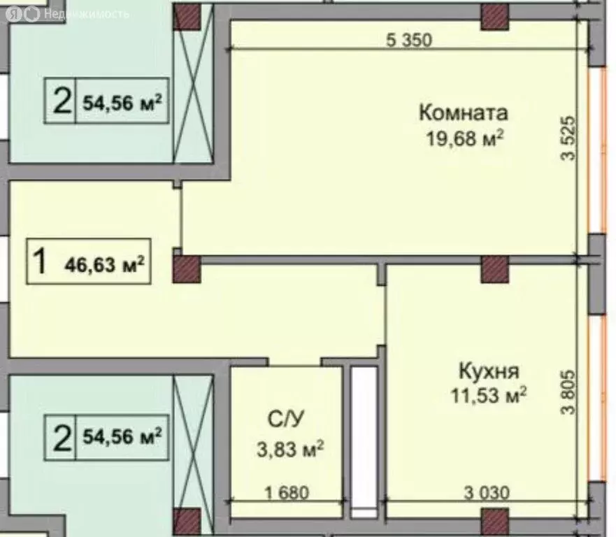 1-комнатная квартира: Нальчик, улица Атажукина, 107 (46.6 м) - Фото 1