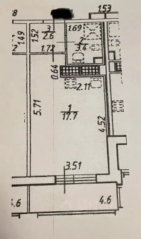 Студия Санкт-Петербург Яхтенная ул., 28 (23.7 м) - Фото 1