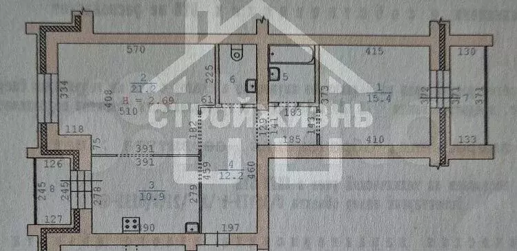 2-к. квартира, 66,4 м, 7/9 эт. - Фото 0