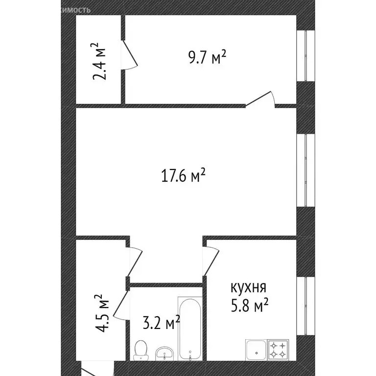 2-комнатная квартира: Златоуст, 2-я Тесьминская улица, 72 (40.6 м) - Фото 1