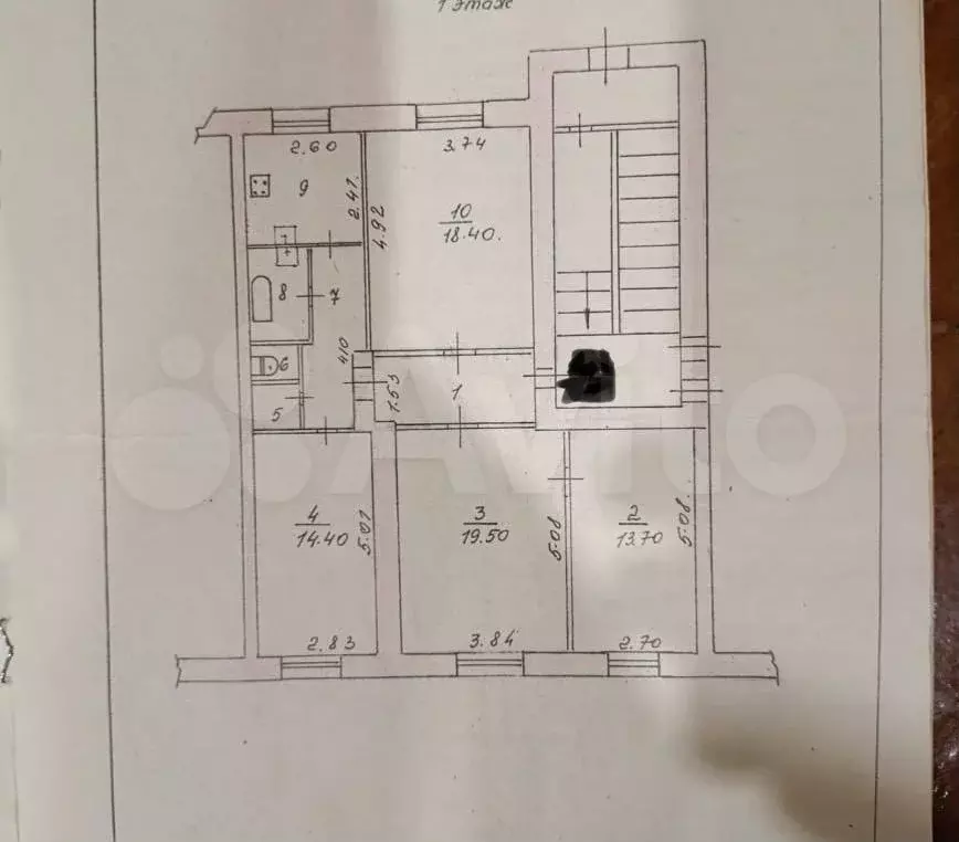 4-к. квартира, 87,1 м, 1/2 эт. - Фото 0