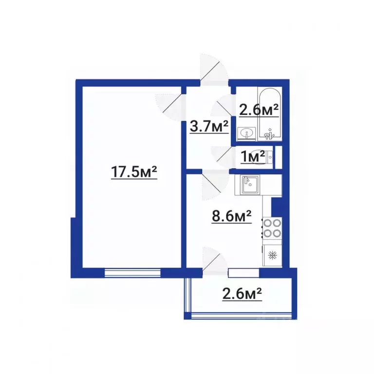 1-к кв. Санкт-Петербург ул. Латышских Стрелков, 5К2 (33.4 м) - Фото 2