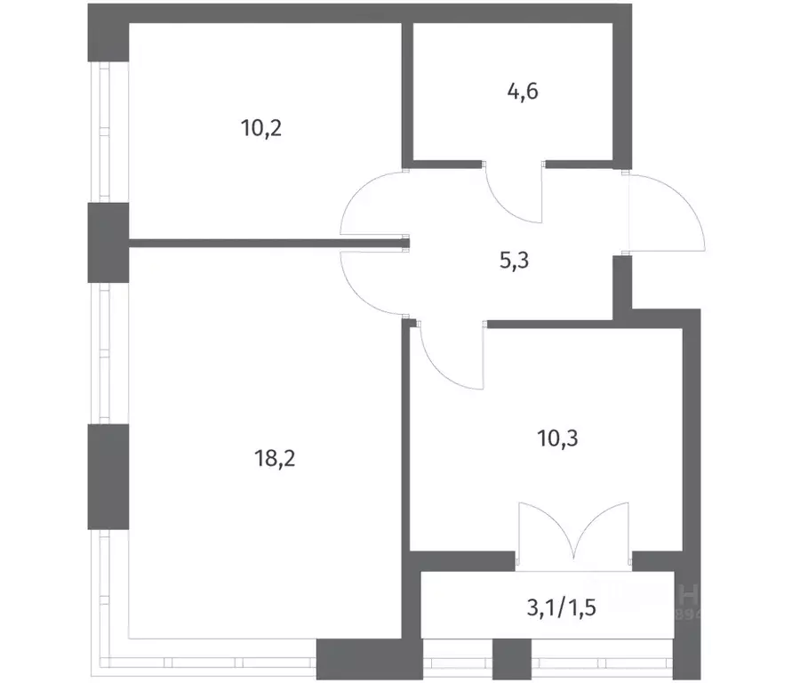 2-к кв. Ленинградская область, Ломоносовский район, Аннинское ... - Фото 1