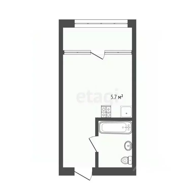 Студия Тюменская область, Тюмень ул. Павла Фитина, 3 (25.2 м) - Фото 1