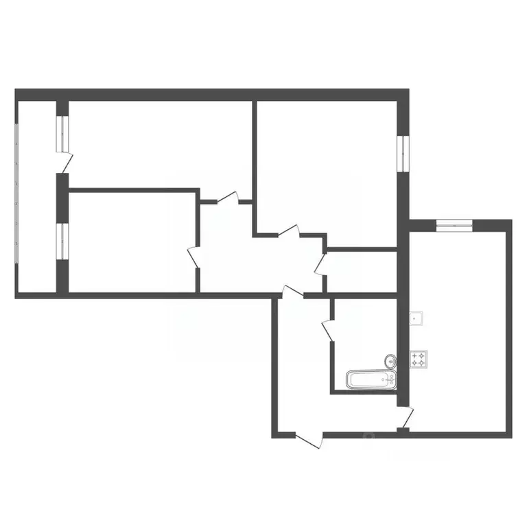 3-к кв. Амурская область, Благовещенск Артиллерийская ул., 31 (76.4 м) - Фото 1