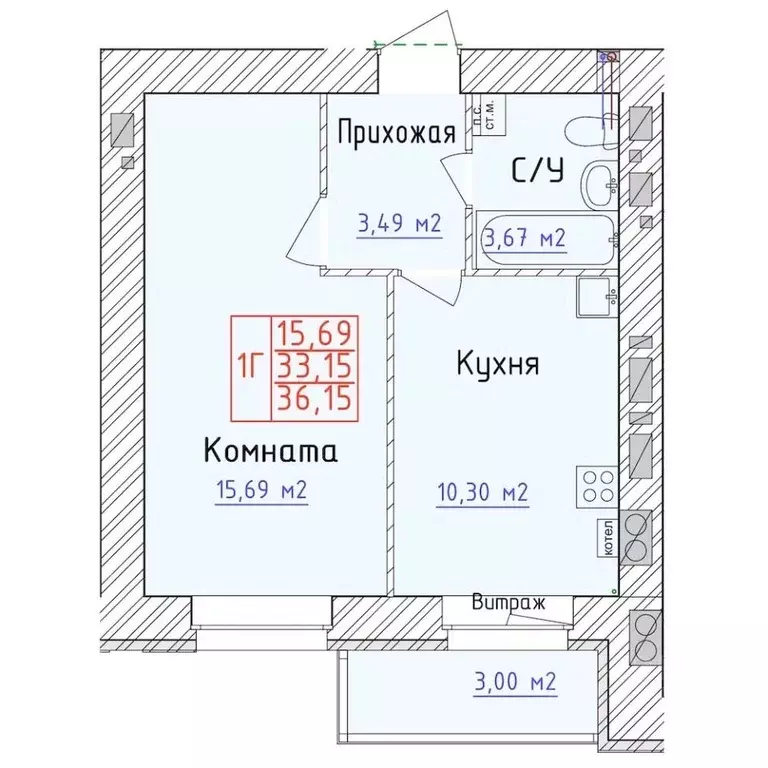 1-к кв. Ярославская область, Ярославль 1-й мкр,  (36.15 м) - Фото 0