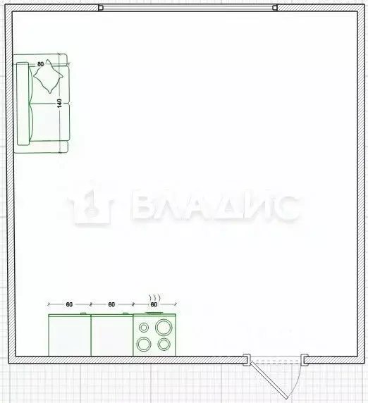Студия Пензенская область, Пенза ул. Дзержинского, 15а (18.6 м) - Фото 2