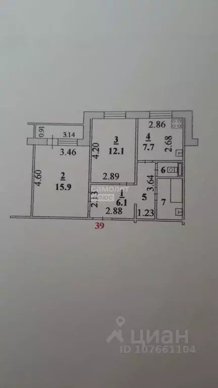 2-к кв. Липецкая область, Липецк ул. А.П. Мистюкова, 12 (52.0 м) - Фото 1