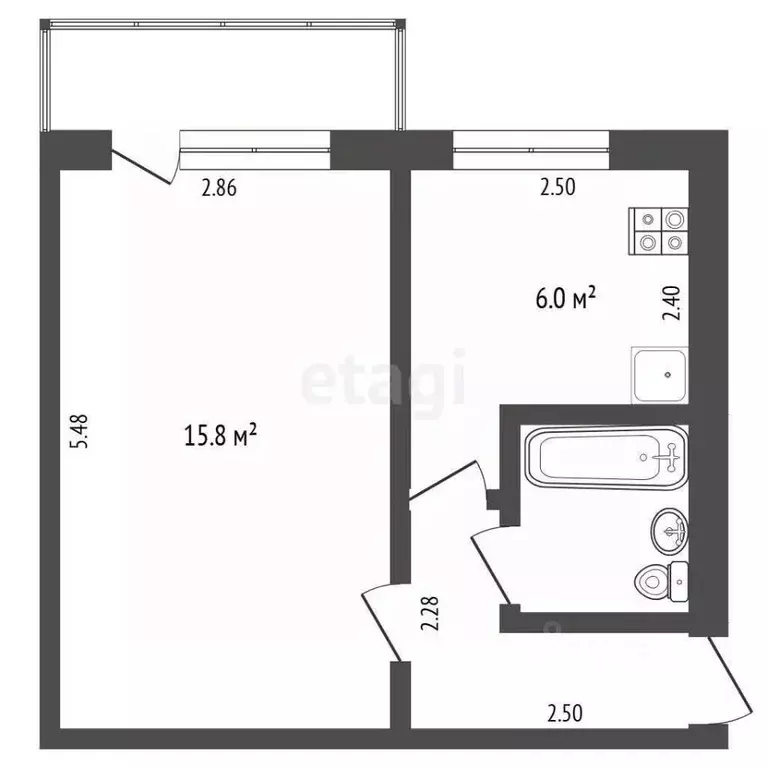 1-к кв. Тюменская область, Тюмень Волгоградская ул., 121 (30.0 м) - Фото 1