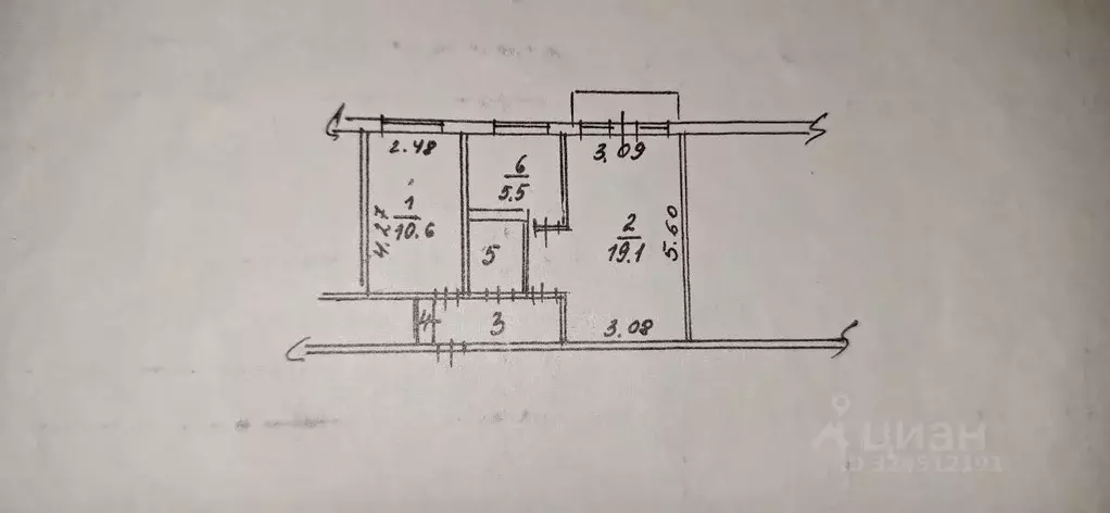 2-к кв. Воронежская область, Воронеж ул. Юлюса Янониса, 16 (42.8 м) - Фото 2