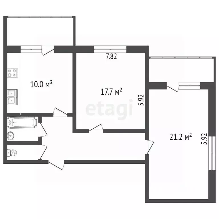 2-к кв. Ханты-Мансийский АО, Сургут ул. Иосифа Каролинского, 8 (67.5 ... - Фото 1
